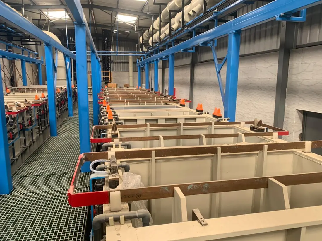 Electroplating line supplied and installed by AlChemist Co.